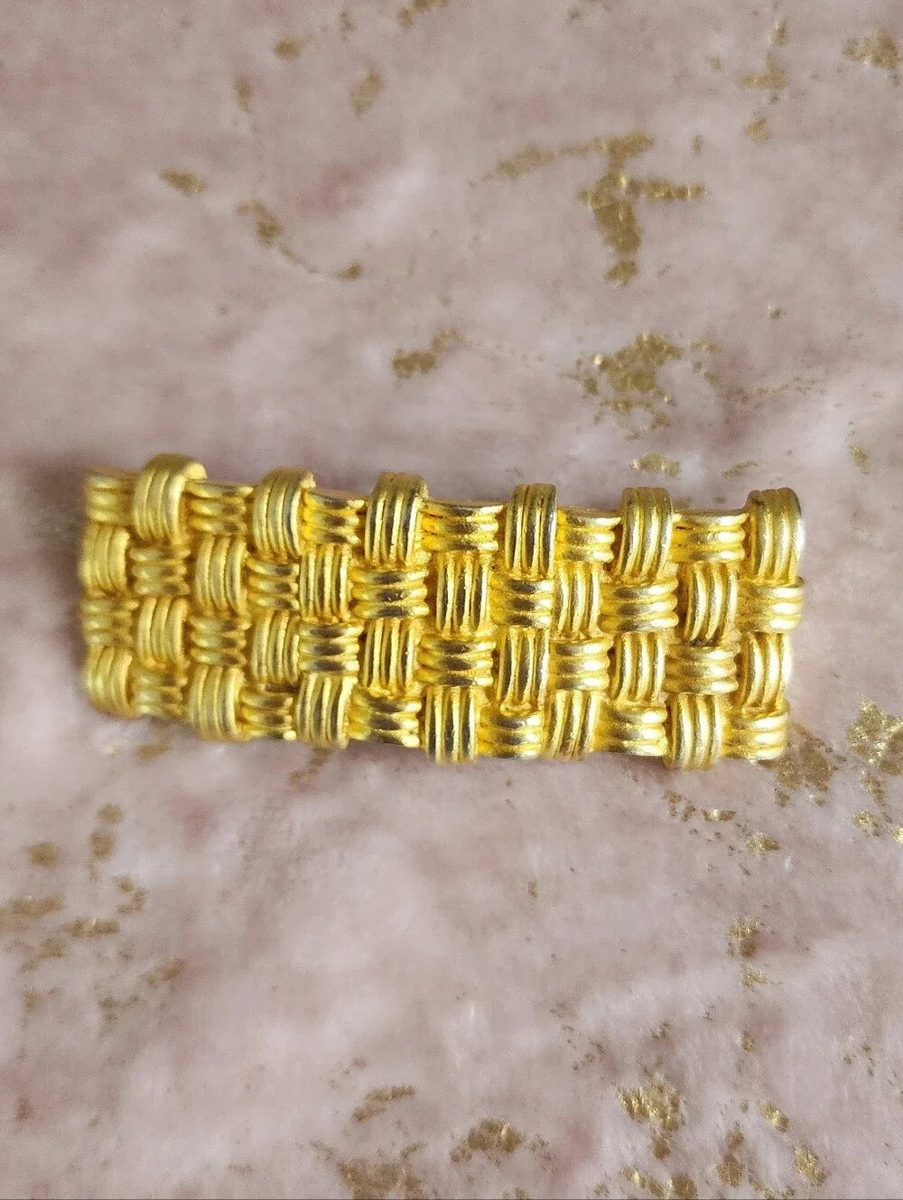 HAIR CLIP | Gold Woven Barrette Hair Clip